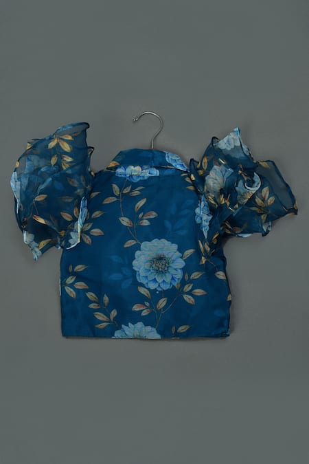 Maaikid Frilly Sleeved Top & Lehenga Set 