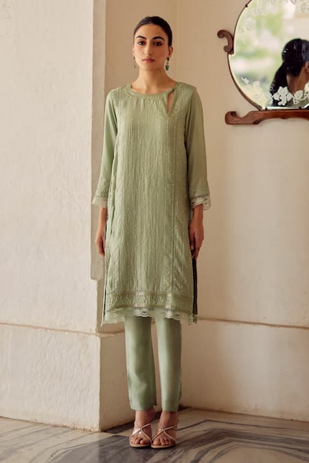 Label Nimbus Hand Embroidered Kurta Pant Set 