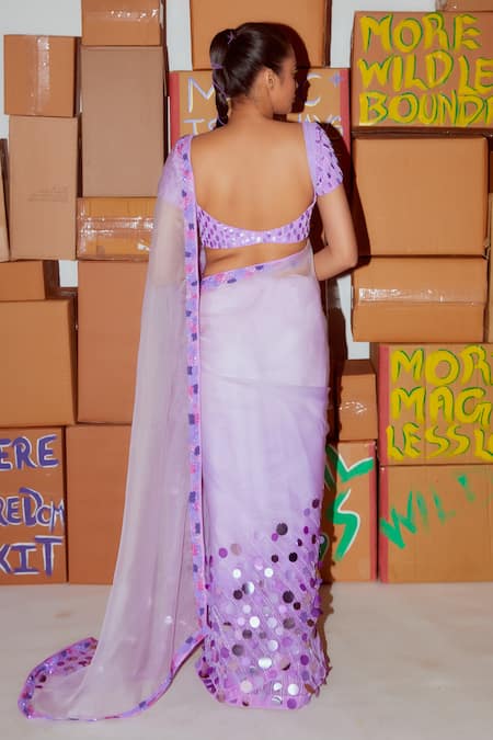 Nirmooha Sequin Embroidered Shaded Saree Set 