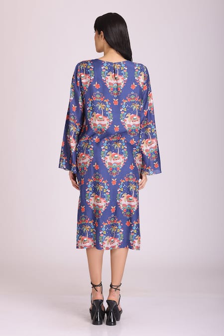 Alpona Designs By Soham Acharya Animal & Floral Print Dress 