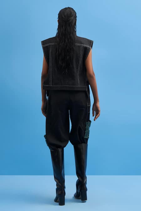 Siddhant Agrawal Denim Tie-up Cropped Jacket 