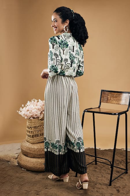 Soup By Sougat Paul Palm Bay Printed Top & Flared Pant Set 