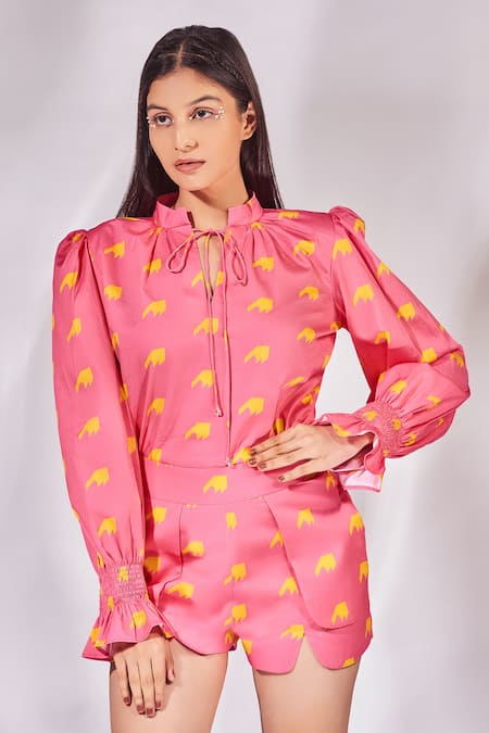 Senren By Eshana Raut Cotton Printed Top & Shorts Set 