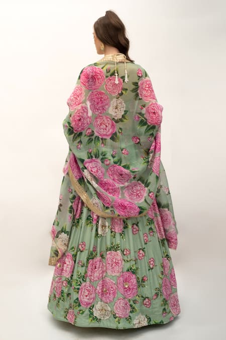 Sanam Nicolette Floral Pattern Flared Lehenga Set 