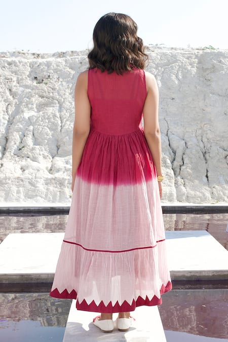The Loom Art Ombre A-Line Tiered Dress 