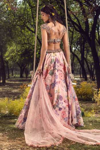 Nitika Gujral Vintage Floral Print Lehenga Set 
