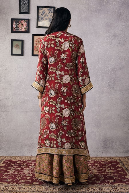 Soup By Sougat Paul Floral Sequin Embroidered Jacket & Lehenga 