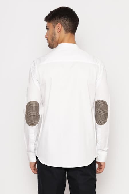 Lacquer Embassy Antler Motif Embroidered White Shirt 