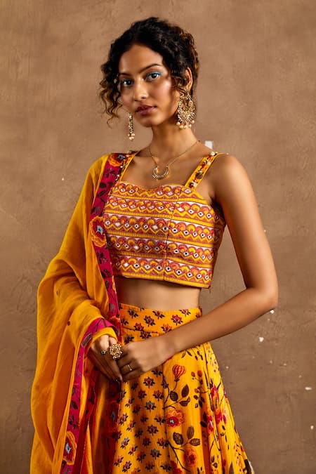 Label Kinjal Modi Printed Lehenga Bustier Set