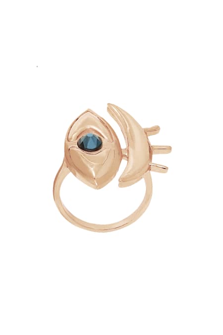 Rose Gold Evil Eye Ring – Philippa Roberts