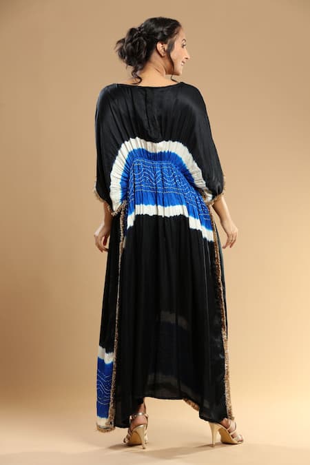 Etasha By Asha Jain Bandhani Pattern Embroidered Kaftan 