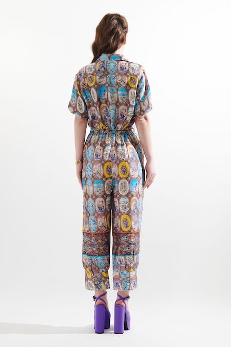 Cin Cin Fema Printed Crop Shirt & Pant Set 