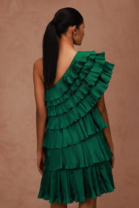Shriya Som One Shoulder Tiered Ruffle Dress 