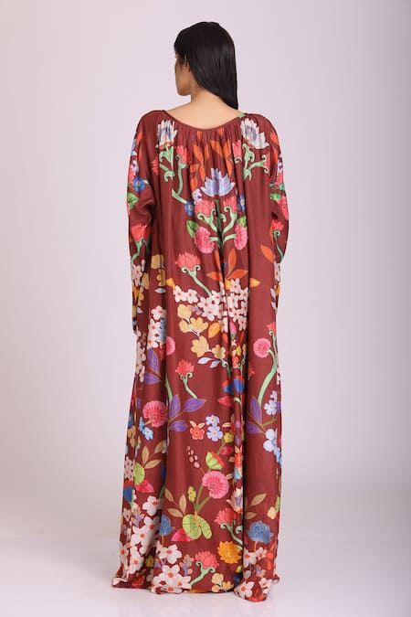 Alpona Designs By Soham Acharya Floral Print Gown 