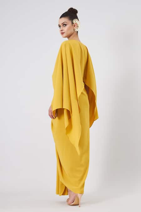 Aakaar Draped Metal Embellished Gown  