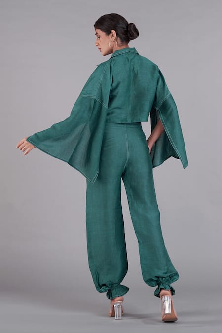 Affroz Linen Crop Top & Joggers Set 