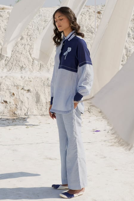 The Loom Art Stitch Line Embroidered Shirt & Pant Set 