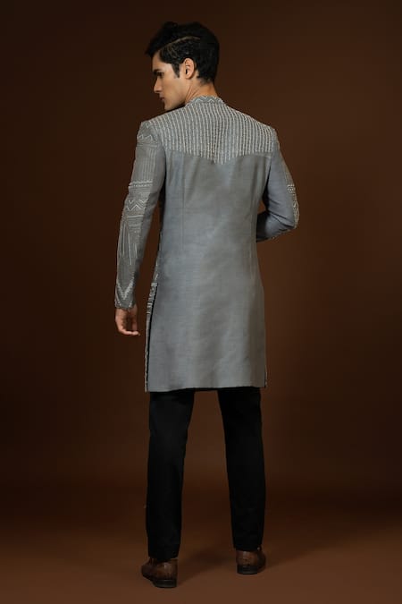 PAARSH Bead Embroidered Achkan Trouser Set 