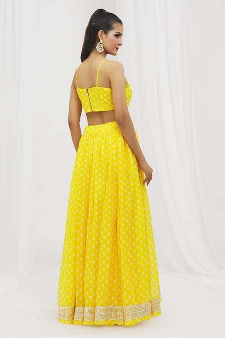 Yuvraani Jaipur Bandhani Print Lehenga Set 