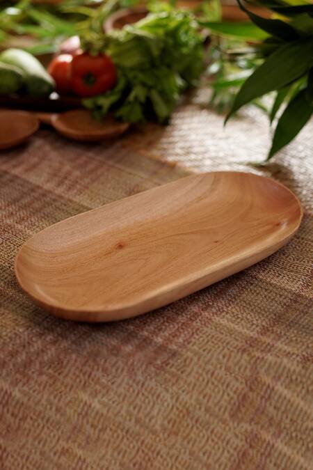 Shop Courtyard Brown Acacia Wood Agaja Salad Platter at Aza Fashions Shop_Courtyard_Brown Acacia Wood Agaja Salad Platter_at_Aza_Fashions
