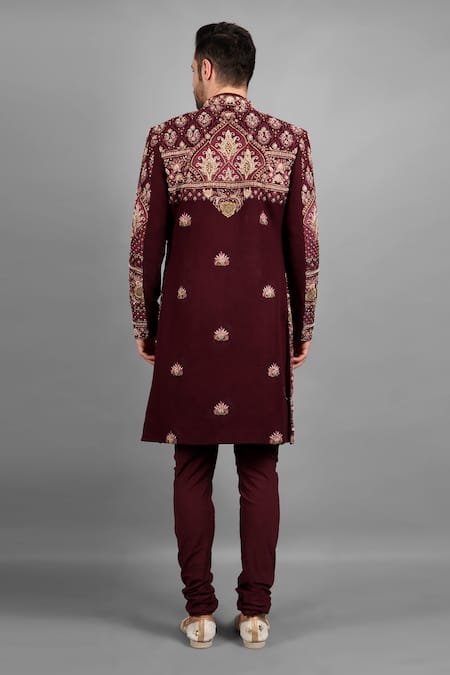 Soniya G Paisley Embroidered Sherwani Set 