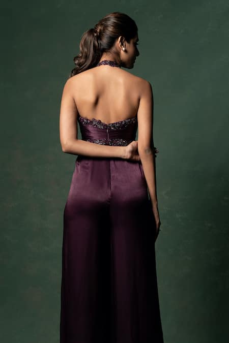 Parshya Embellished Jumpsuit With Bomber Jacket