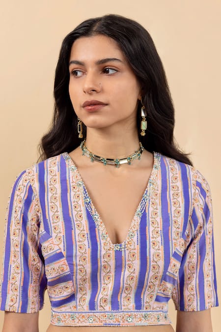 Pita Nila Soha Cutwork Bordered Saree With Blouse 