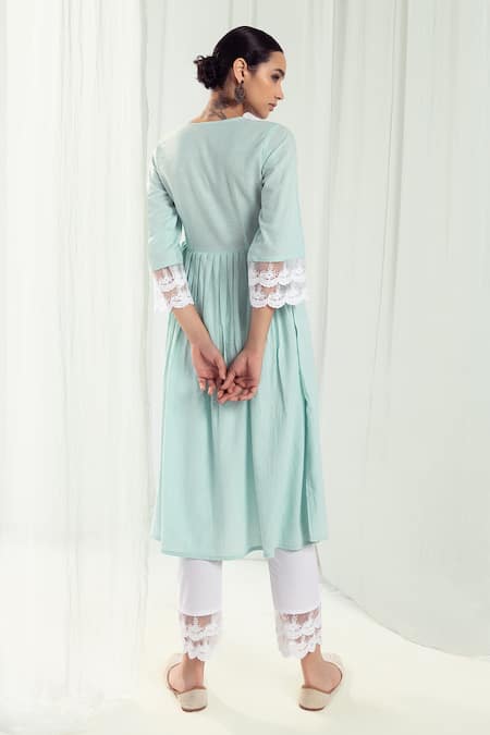 Roze Aura Pleated Anarkali Set 