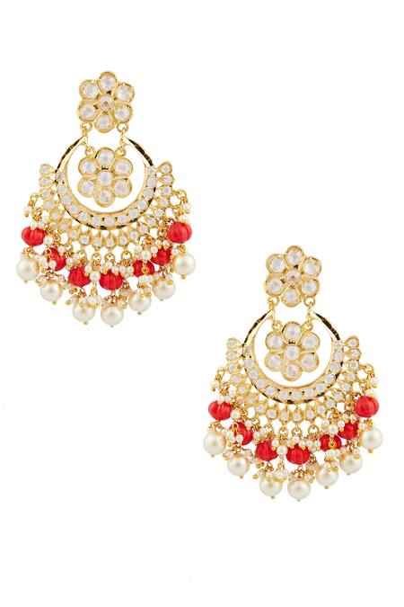 Buy_Kiara_Gold Plated Crystals, Stones, Pearls Embellished Chandbalis