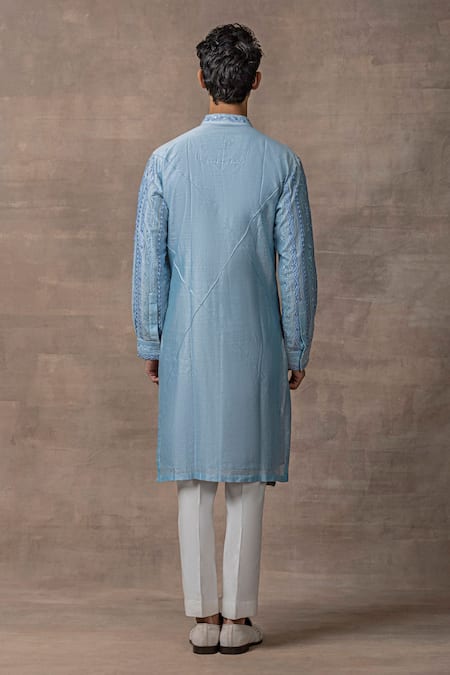 Sarab Khanijou Chanderi Silk Mirror Embroidered Kurta Set 