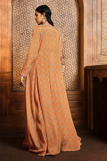 Shop Aneesh Agarwaal Yellow Chiffon, Organza, Linen Sequins, Geometric Print Jacket Sharara Set at Aza Fashions Shop_Aneesh Agarwaal_Yellow Chiffon, Organza, Linen Sequins, Geometric Print Jacket Sharara Set _at_Aza_Fashions
