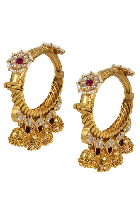 Tizora Jhumki Latkans Pacheli Bangles - Set of 2 