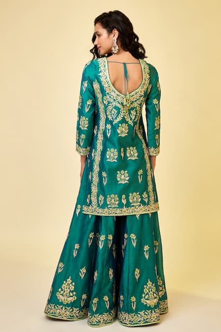 Shyam Narayan Prasad Chanderi Silk Kurta Set 
