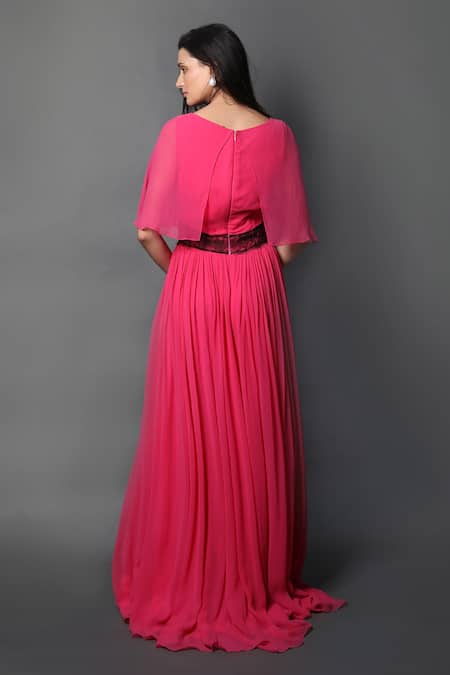 Swatee Singh Bateau Neck Slit Gown 