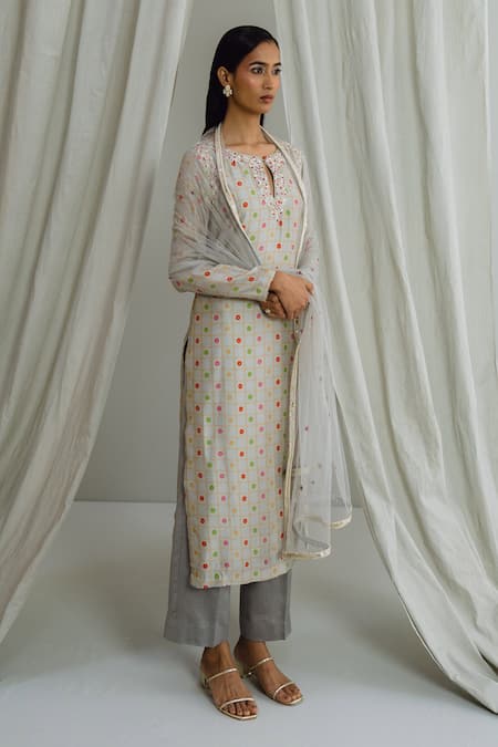 Drishti & Zahabia Floral Print Kurta Pant Set 