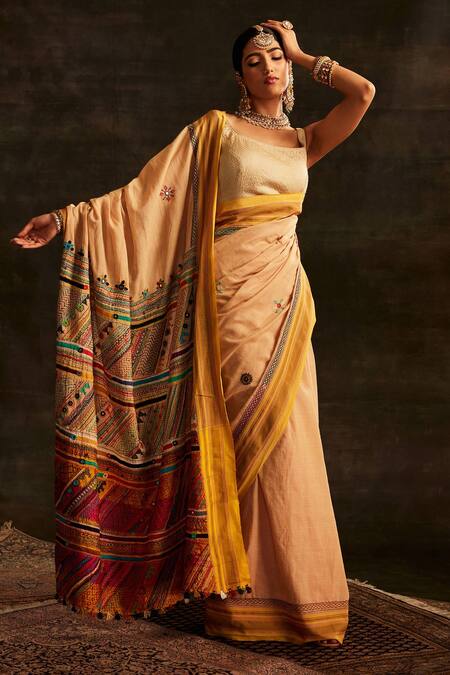 FN Store Women's Banarasi Silk Ilkal Cotton Saree Maharashtrian Khan Silk  Sari With Blouse Piece