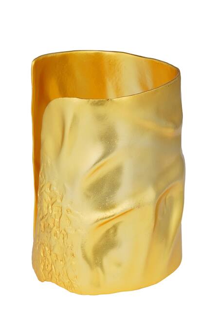 Shop ZARIIN Gold Plated Natures Art Statement Cuff Bracelet at Aza Fashions Shop_ZARIIN_Gold Plated Natures Art Statement Cuff Bracelet_at_Aza_Fashions