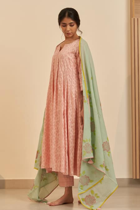 Label Mansi Nagdev Meera Floral Pattern Anarkali Set 