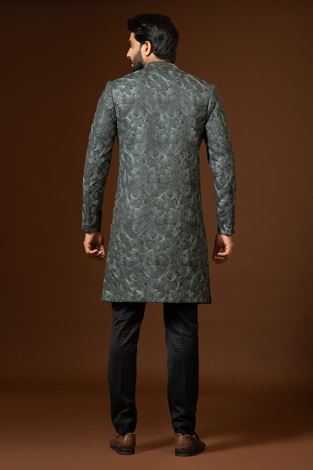 PAARSH Resham Embroidered Achkan Trouser Set 