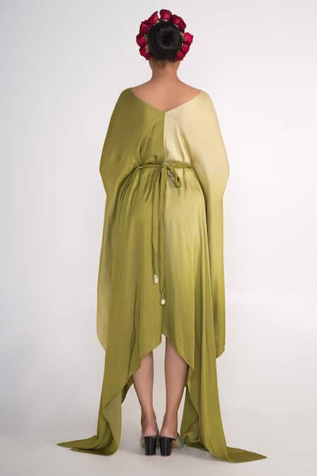 Merge Design Embroidered Kaftan With Belt 