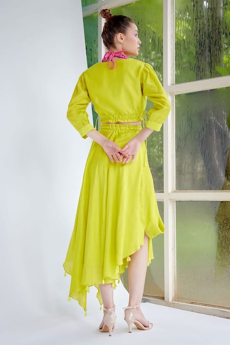 Garima Bindal Dazzle Up Silk Chanderi Crop Top & Skirt Set 