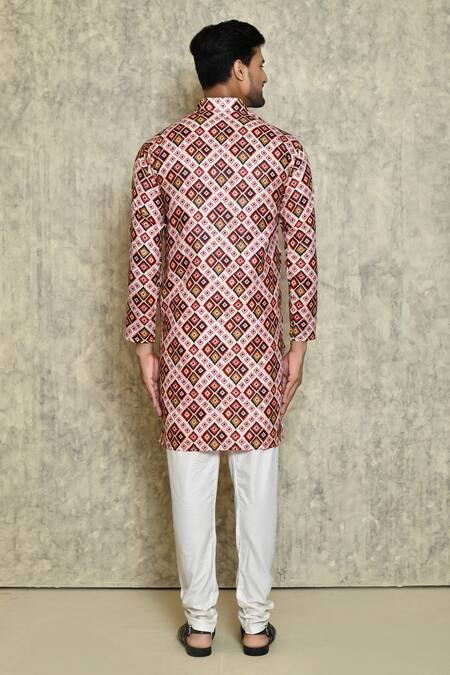 Shop Naintara Bajaj Multi Color Kurta Digital Print Cotton Diamond Pattern Set at Aza Fashions Shop_Naintara Bajaj_Multi Color Kurta Digital Print Cotton Diamond Pattern Set _at_Aza_Fashions