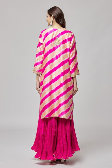 Surbhi Shah Leheriya Pattern Kurta Sharara Set 