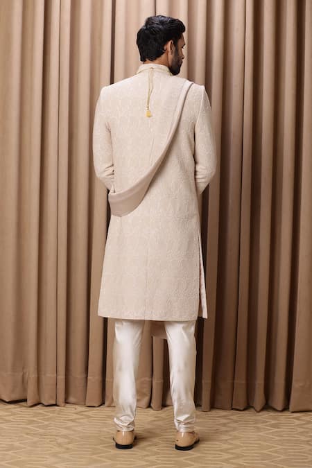 Ankit V Kapoor Faizan Embroidered Sherwani Set With Stole 