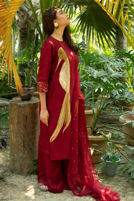 Label Shristi Chetani Paneled A-Line Kurta Set 