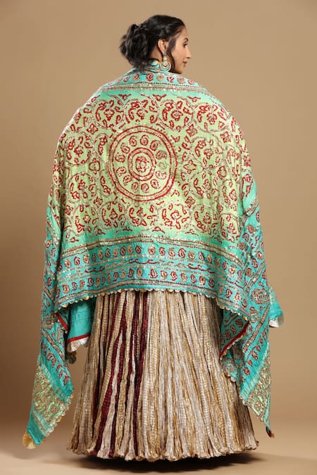 Etasha By Asha Jain Textured Lehenga Set 