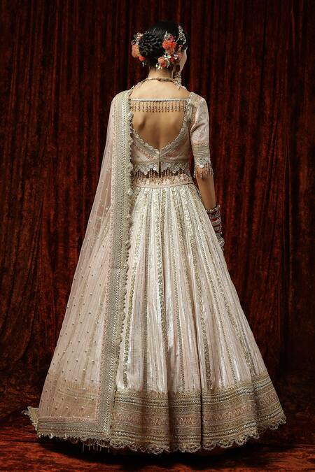 Shikhar Sharma Gulabi Tara Chhadee Embroidered Bridal Lehenga Set