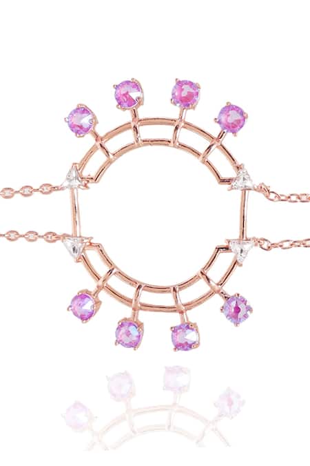 Shop Esme By Aashna Dalmia Purple Embellished Crystal Bracelet at Aza Fashions Shop_Esme By Aashna Dalmia_Purple Embellished Crystal Bracelet _at_Aza_Fashions