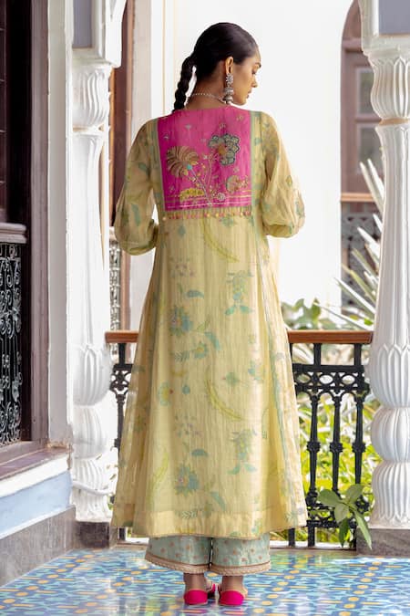 Rajiramniq Fariba Floral Print Anarkali Set 
