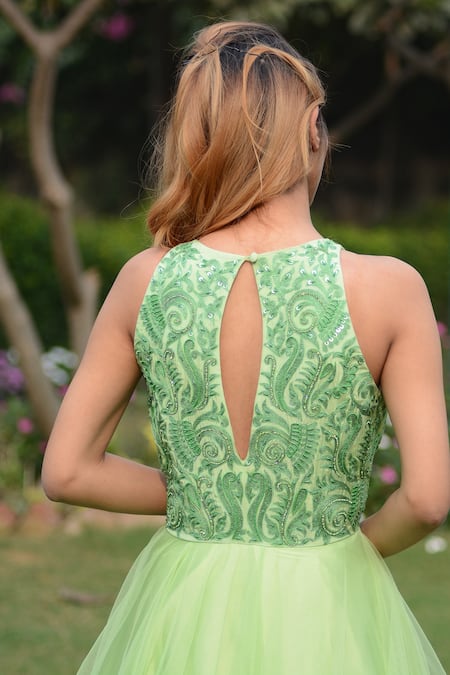 House Of Mithi Kalra Bodice Embroidered Gown 